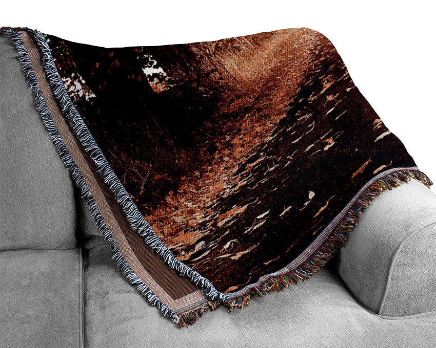 Autumn Golden Leaves Woven Blanket