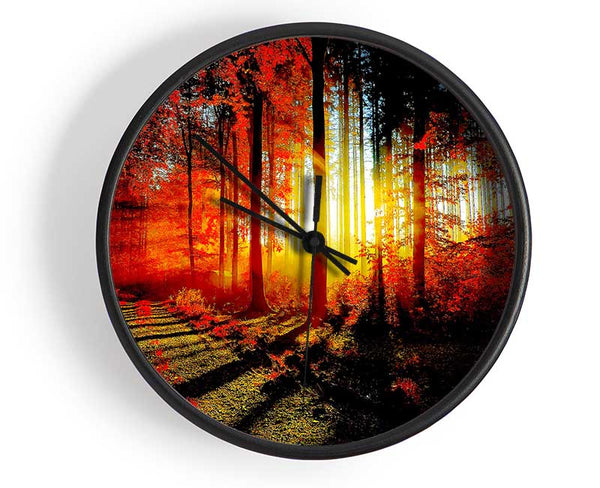 Red Forest Clock - Wallart-Direct UK