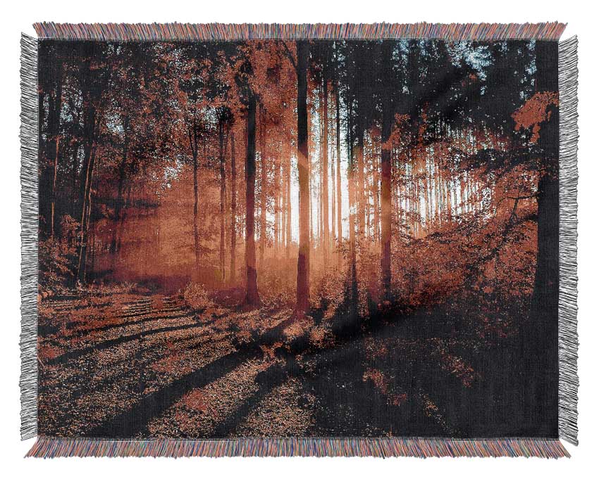 Red Forest Woven Blanket