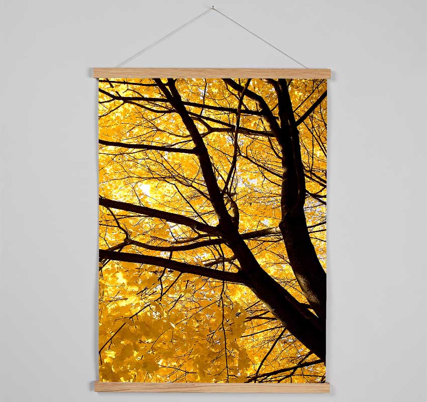 Yellow Autumn Leaves Hanging Poster - Wallart-Direct UK