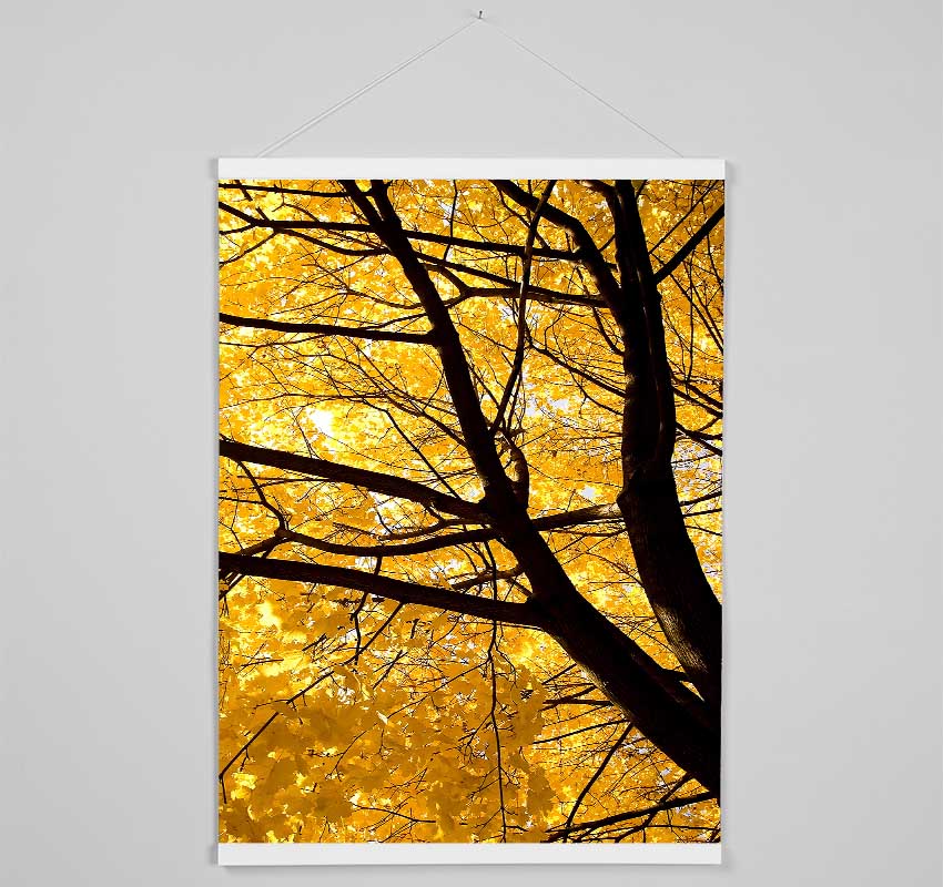 Yellow Autumn Leaves Hanging Poster - Wallart-Direct UK