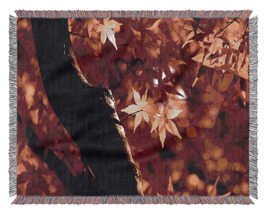 Tree Trunk Autumn Woven Blanket