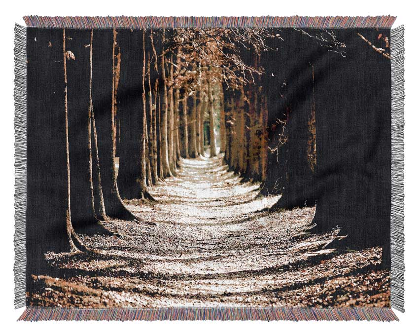 Tree Lined Path Woven Blanket