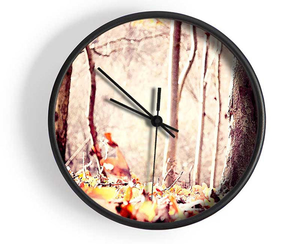 Leaves On The Autumn Ground Clock - Wallart-Direct UK