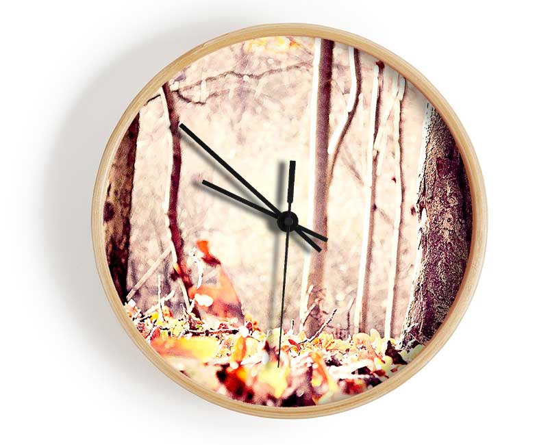 Leaves On The Autumn Ground Clock - Wallart-Direct UK