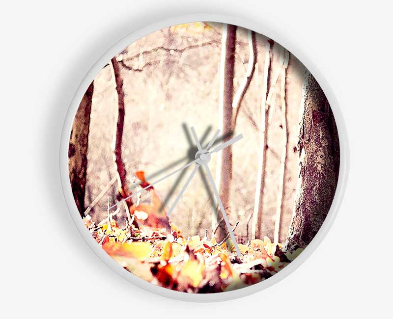 Leaves On The Autumn Ground Clock - Wallart-Direct UK