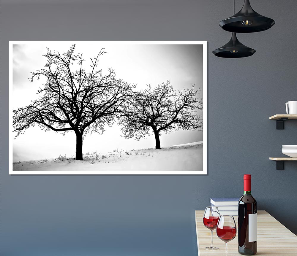 Trees In Winter Print Poster Wall Art