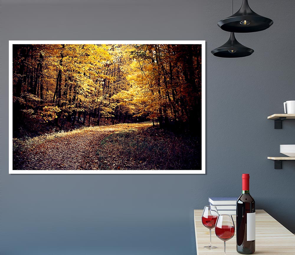 Forest Road Print Poster Wall Art