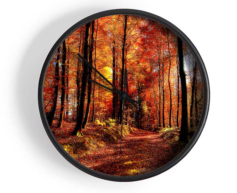 Fall Forest Path Clock - Wallart-Direct UK