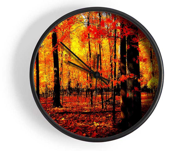 In The Depth Of The Orange Forest Clock - Wallart-Direct UK