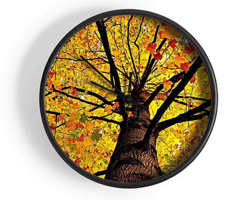 Yellow Autumn Tree Clock - Wallart-Direct UK