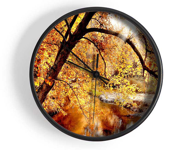 Creek In The Autumn Forest Clock - Wallart-Direct UK