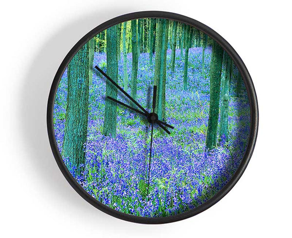 Bluebells In The Forest Clock - Wallart-Direct UK