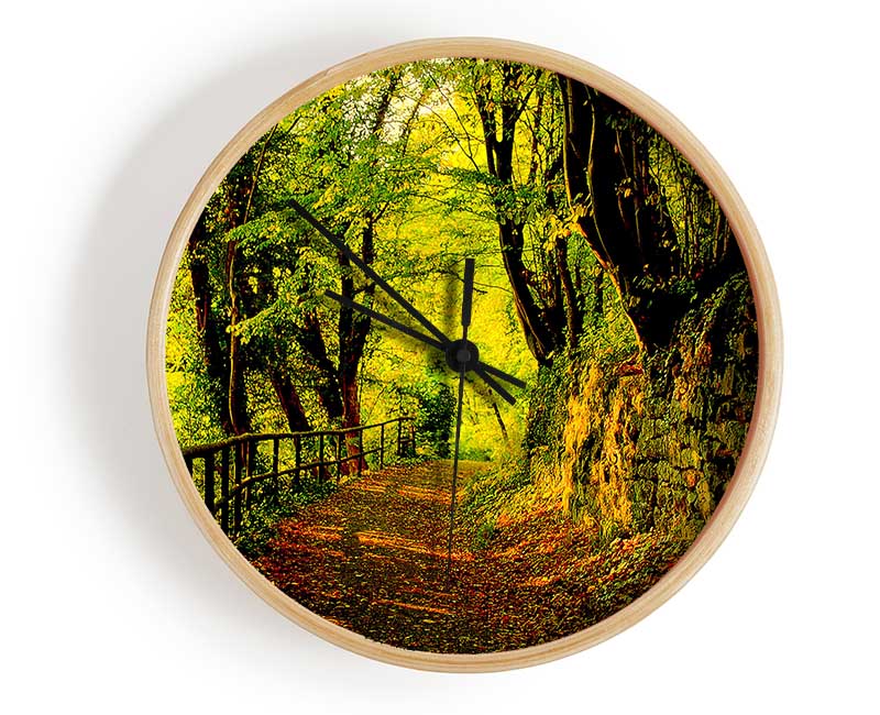 Forest Walking Path Clock - Wallart-Direct UK