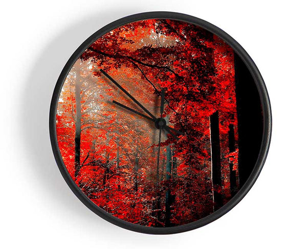Red Forest Delight Clock - Wallart-Direct UK