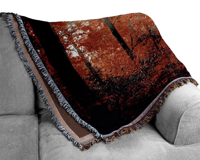 Red Forest Delight Woven Blanket
