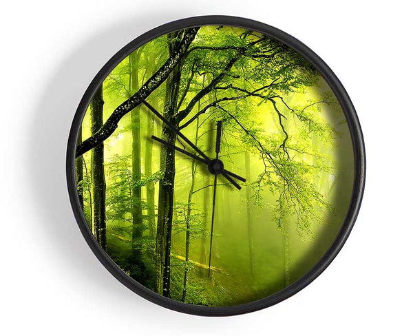 Beautiful Green Forest Clock - Wallart-Direct UK