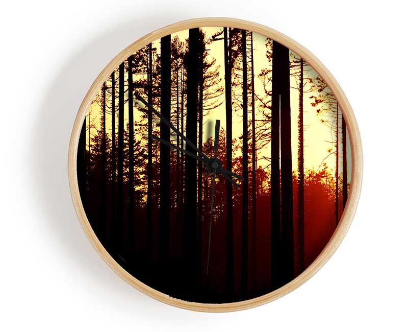 Forest Sunset Clock - Wallart-Direct UK