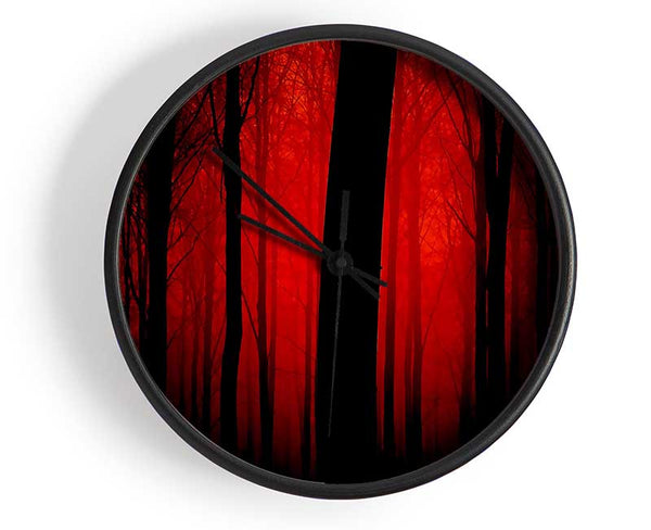 Blood Red Forest Clock - Wallart-Direct UK