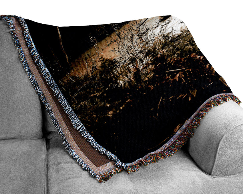 Swamp In The Depth Of The Forest Woven Blanket