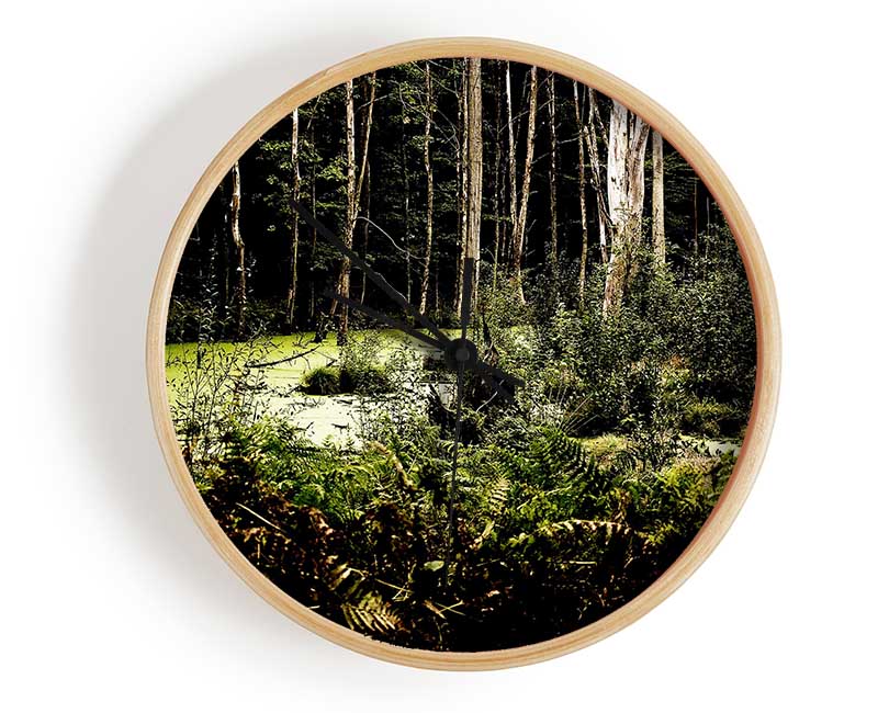 Swamp In The Depth Of The Forest Clock - Wallart-Direct UK