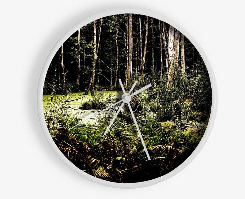 Swamp In The Depth Of The Forest Clock - Wallart-Direct UK