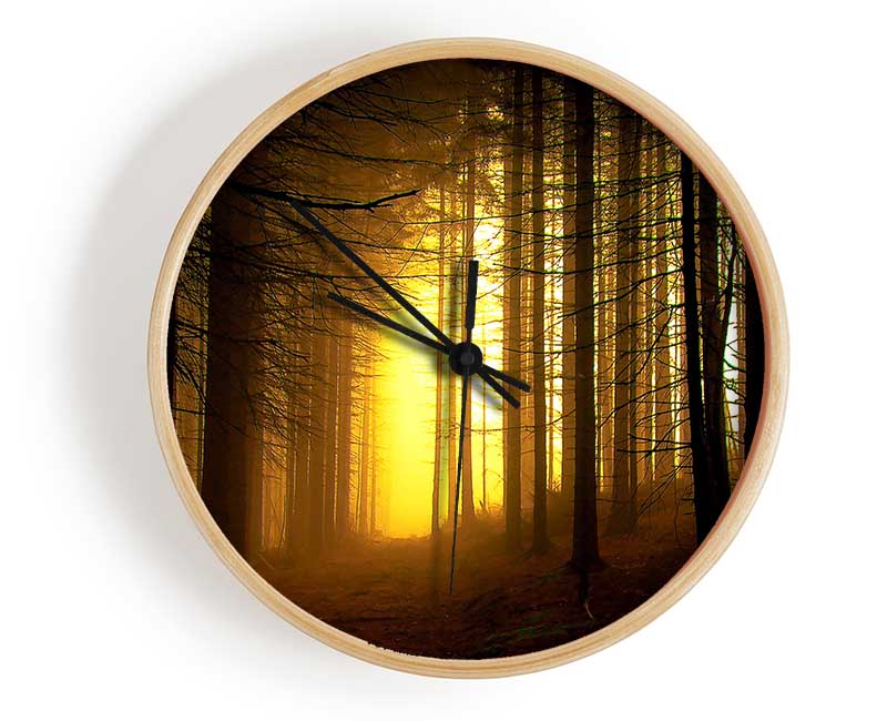 Golden Forest Light Clock - Wallart-Direct UK