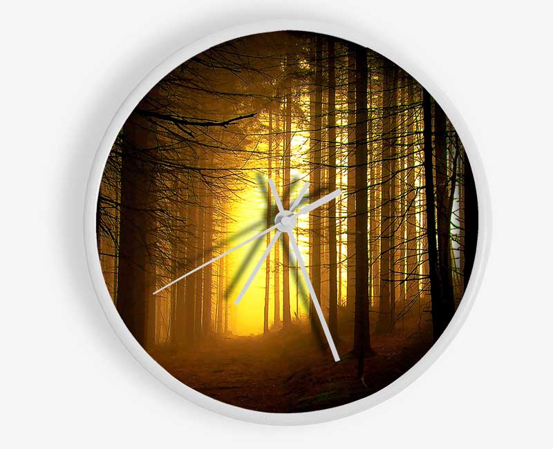 Golden Forest Light Clock - Wallart-Direct UK