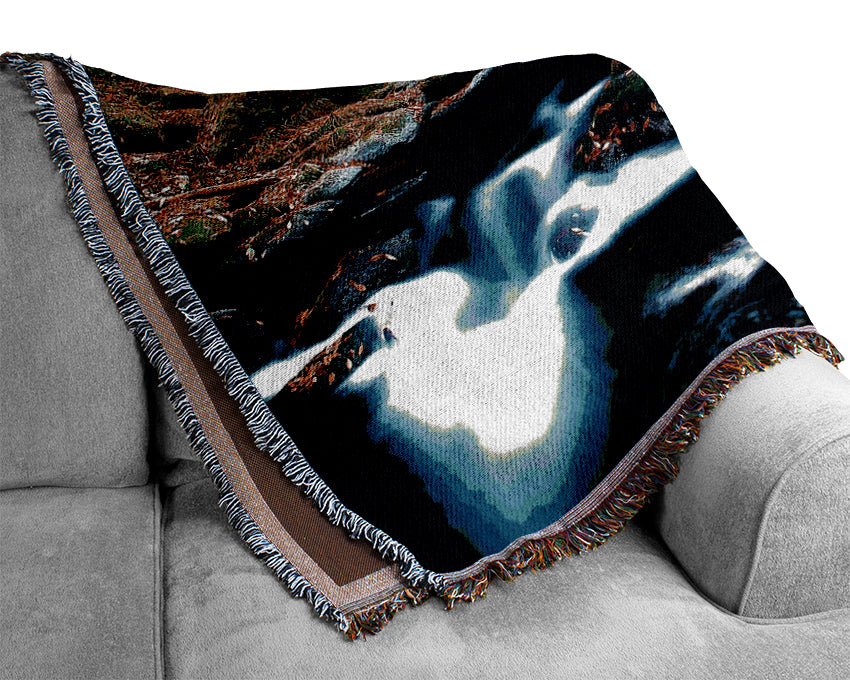 Autumn Forest River Woven Blanket