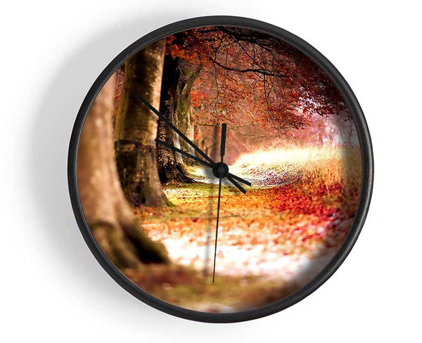 Beech Autumn Trees Clock - Wallart-Direct UK