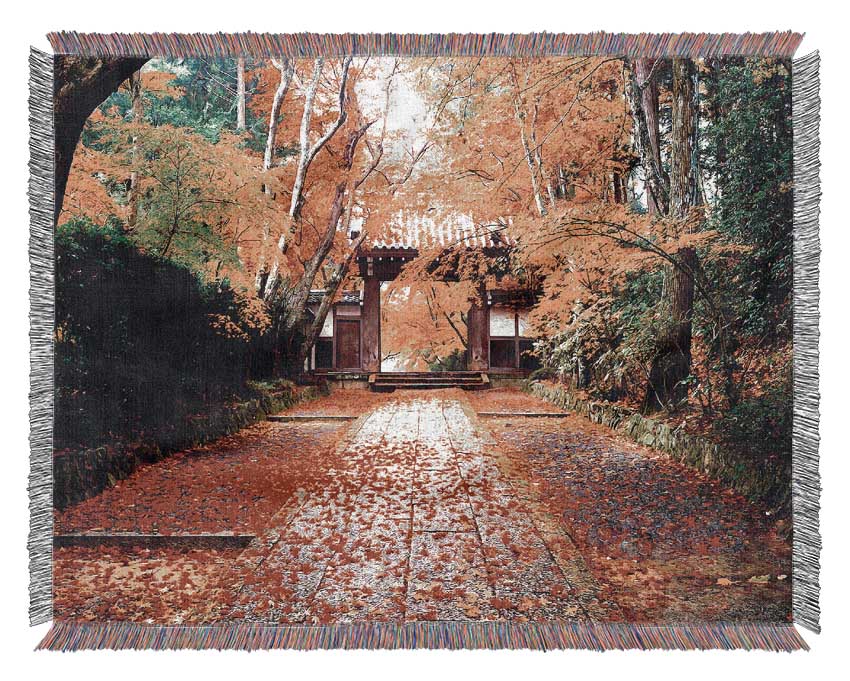 Autumn In Japan Woven Blanket