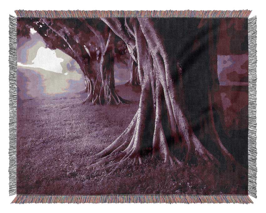 Purple Forest Woven Blanket
