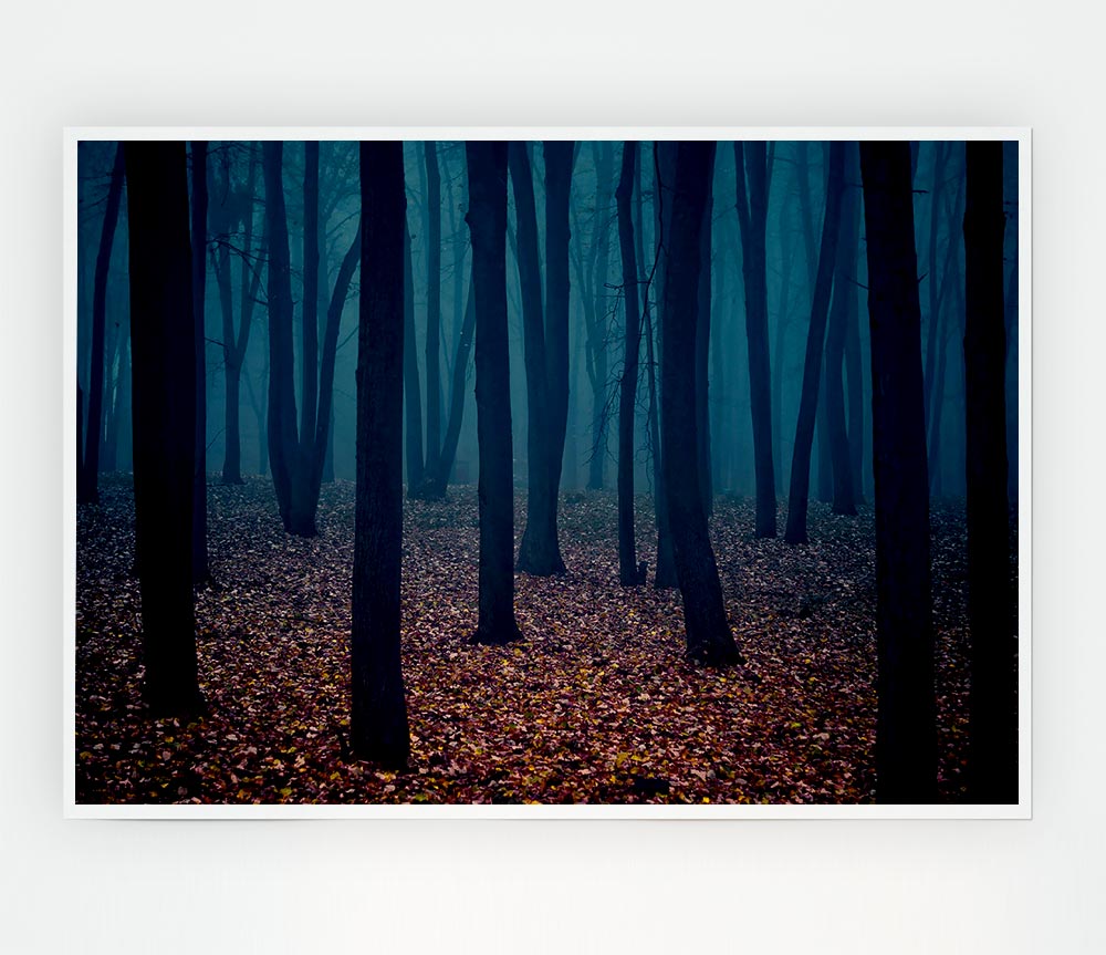 Dark Forest Mist Print Poster Wall Art