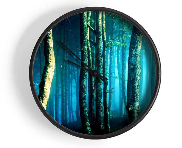Midnight Blue Forest Clock - Wallart-Direct UK