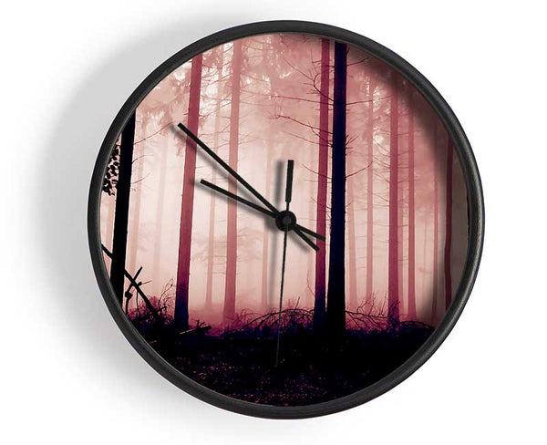 Mauve Forest Mist Clock - Wallart-Direct UK