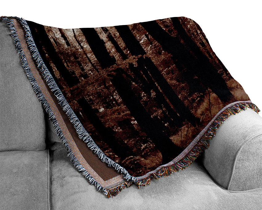 The Brown Forest Road Woven Blanket