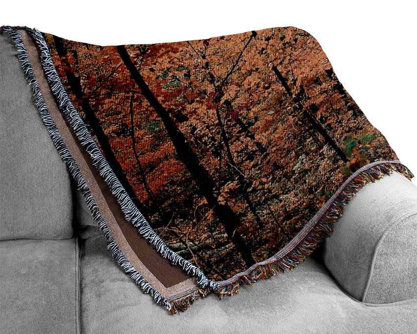 The Rainbow Of The Autumn Forest Woven Blanket