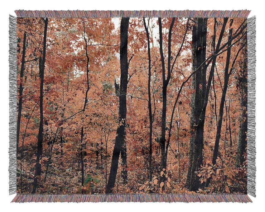 The Rainbow Of The Autumn Forest Woven Blanket