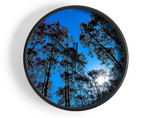 Blue Tree Top Skys Clock - Wallart-Direct UK