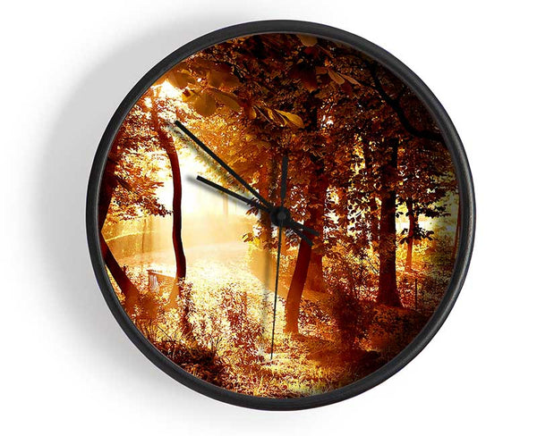 Ochre Forest Clock - Wallart-Direct UK