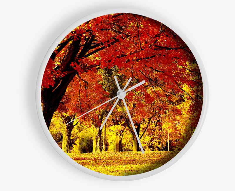 Golden Woodland Walk Clock - Wallart-Direct UK