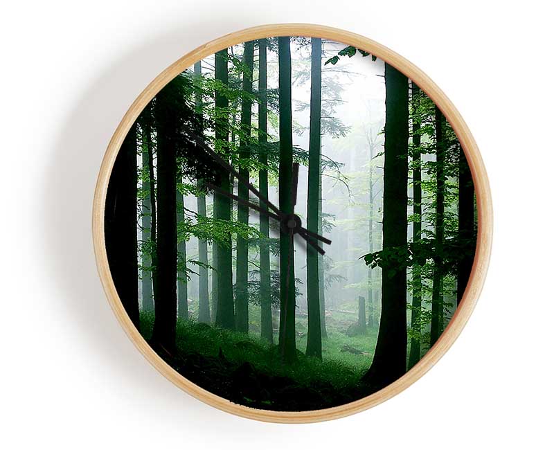 Emerald Forest Mist Clock - Wallart-Direct UK