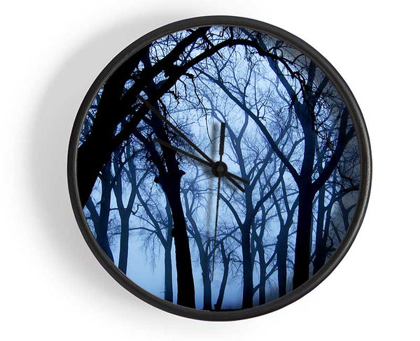 Blue Night Forest Clock - Wallart-Direct UK
