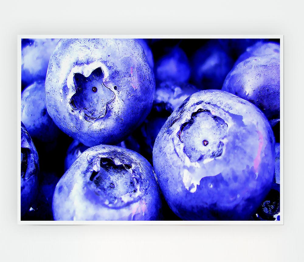 Blueberry Print Poster Wall Art