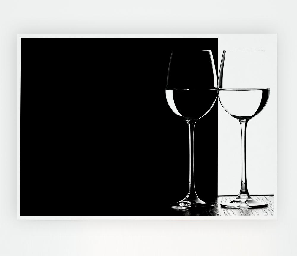Black And White Glasses Print Poster Wall Art