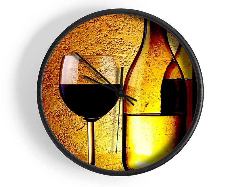Wine Bottles And Glasses Clock - Wallart-Direct UK