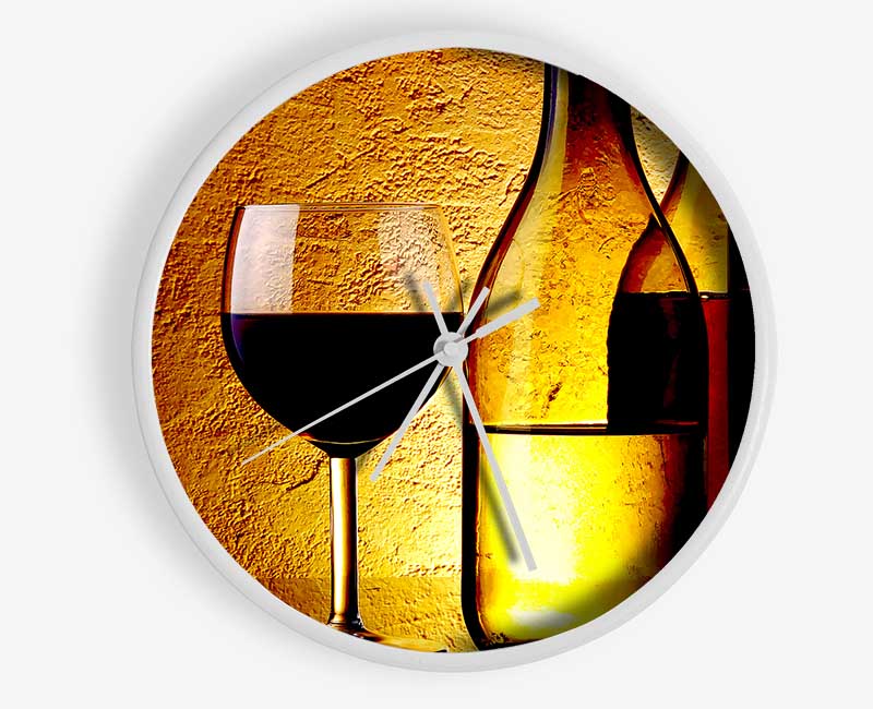 Wine Bottles And Glasses Clock - Wallart-Direct UK