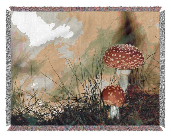 Fly Agaric Mushrooms Woven Blanket