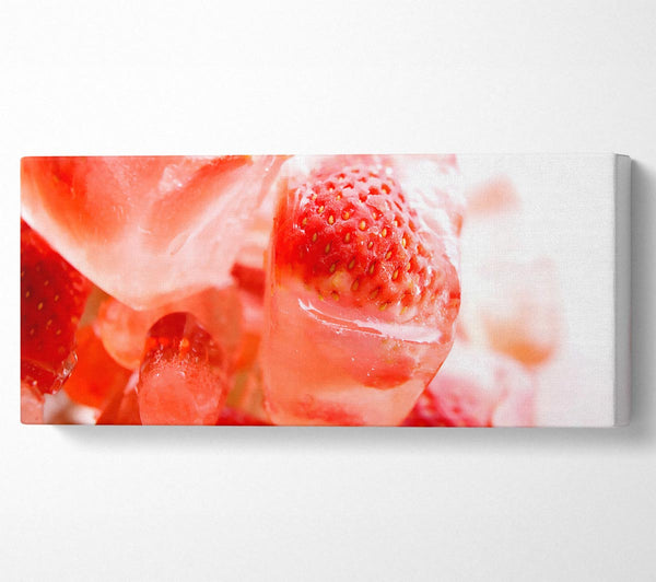 Erdbeeren auf Eiswürfeln