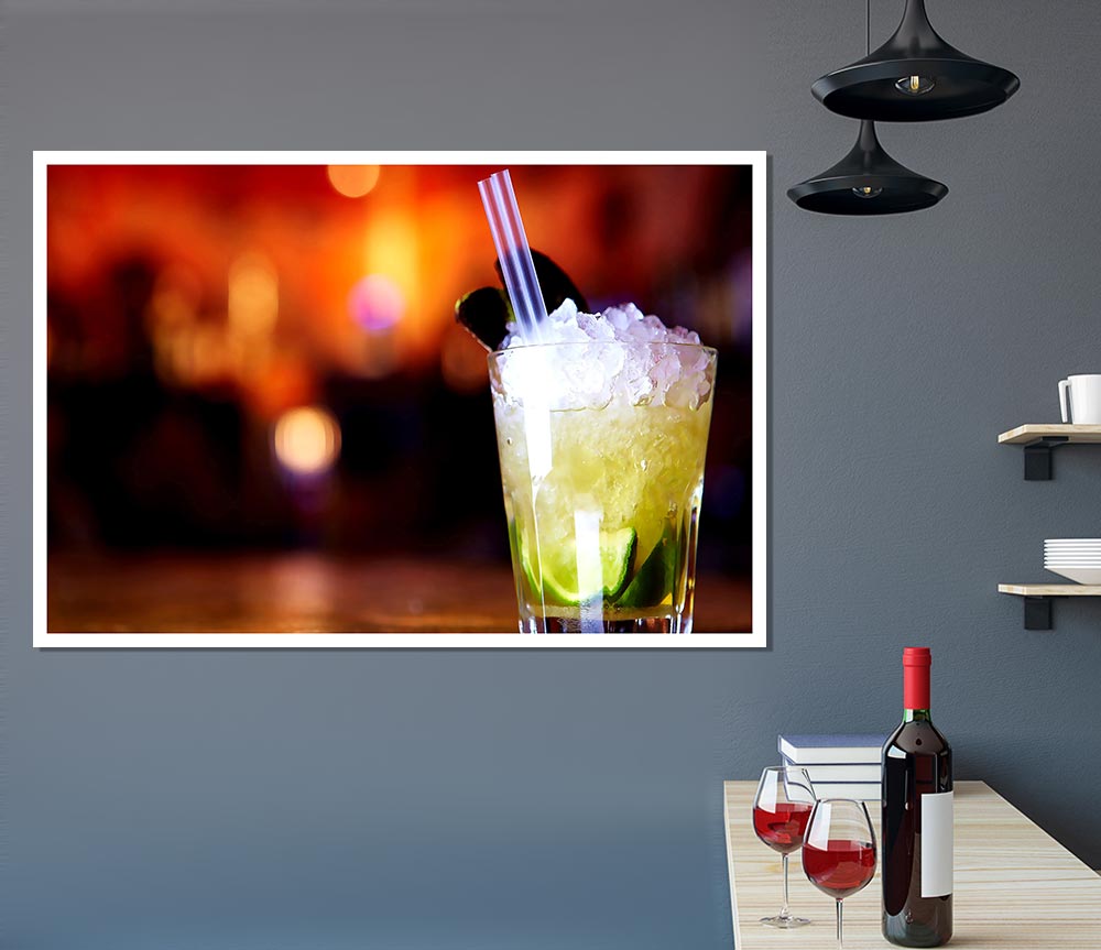 Lime Cocktail Print Poster Wall Art